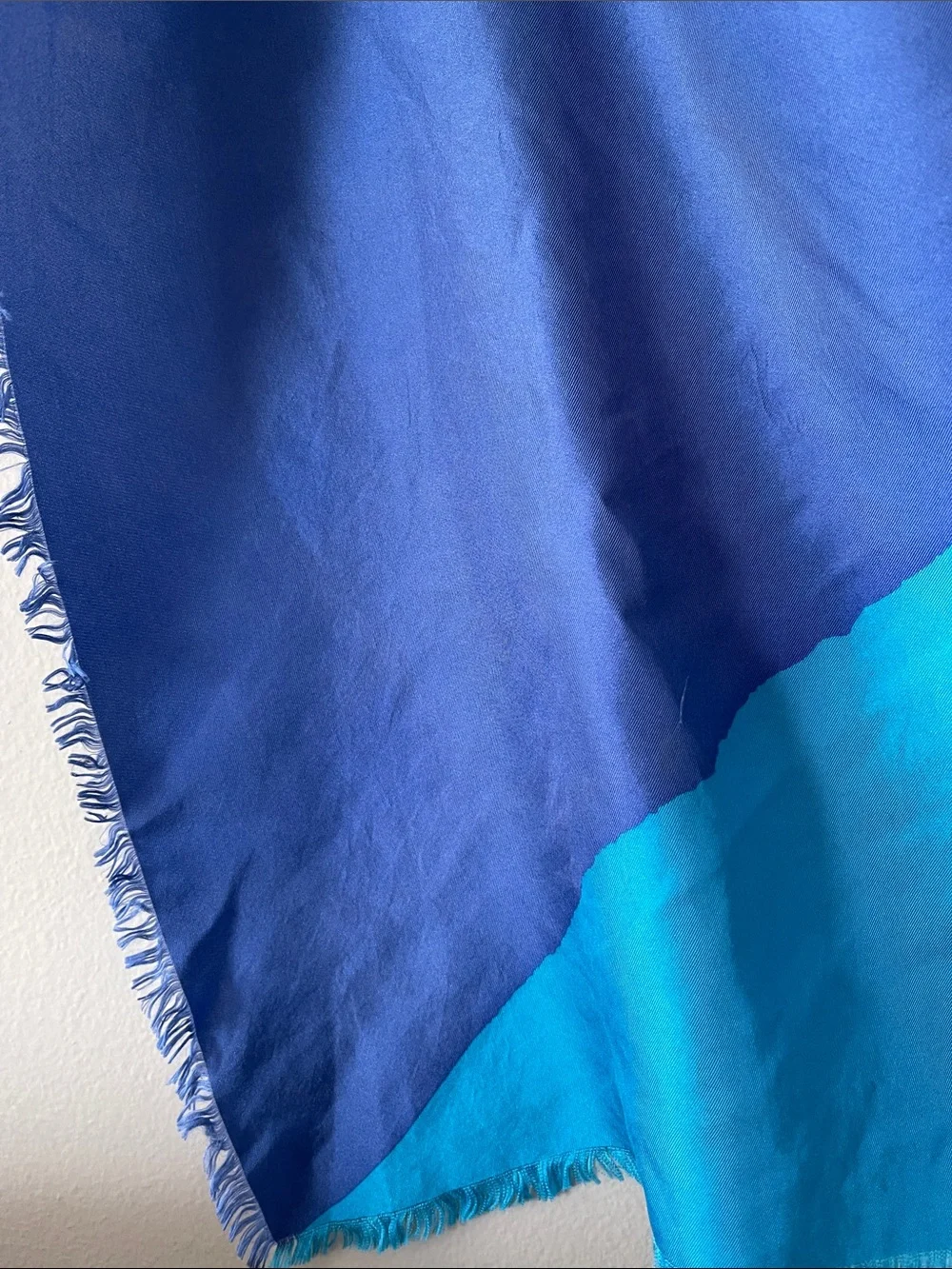 Silk Colorblock Blue Lightweight Scarf